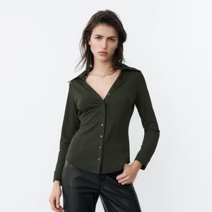 ZARA FITTED KNIT BLOUSE